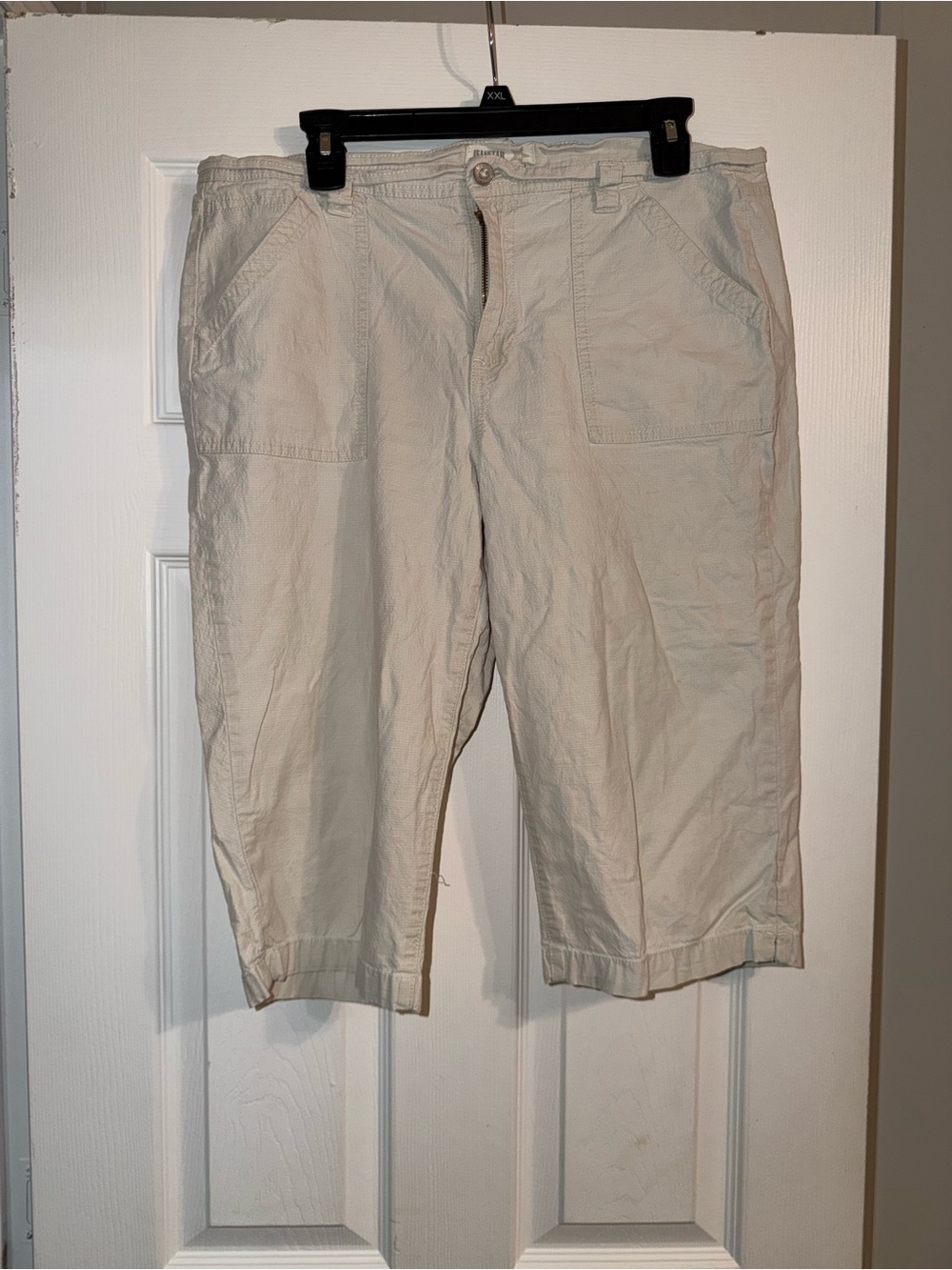 Favstar Light Khaki Stone Utility Capri Pants Size 14 Y2K